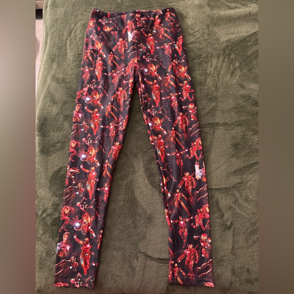 Marvel Iron Man All-Over Print Leggings Red Black - Brand New!